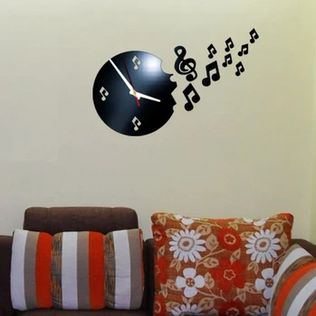 JADUOMA 3D Ceas de Perete Autocolante DIY Acrilice Note Ceas de Perete Muzica de Zbor Moda Artă Digitală Autocolante de Perete Ceas de Decor Acasă