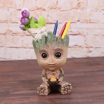 Groot Plantat Iarbă Copilul Ghiveci Decor Acasă Figurine de Jucărie Pen Oală PVC Model Erou Meserii Figurina Ghivece pentru Flori