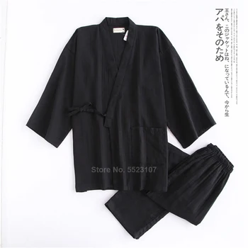 2020 Om Kimono Pijama Set Pentru Samurai Masculin Bumbac Tradiționale Japoneze De Top, Pantaloni Casual Respirabil Yukata Sleepwear Haine