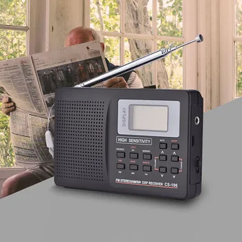 Digital portabil Lume Plină de Bandă a Receptorului Radio AM/FM/SW/MW/LW Radio cu Antenă Externă GDeals