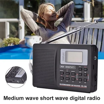 Digital portabil Lume Plină de Bandă a Receptorului Radio AM/FM/SW/MW/LW Radio cu Antenă Externă GDeals