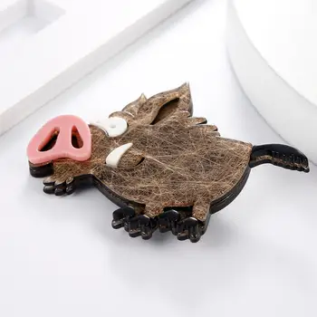 Drăguț Acrilice Mare Porc Broșe Ace Pentru Femei Copil Bijuterii Brosa Mare De Rășină De Animale Ace De Rever Haine Sac De Ace De Pălărie Accesorii