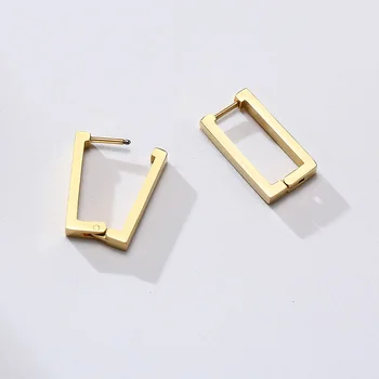 Vnox Minimalist Pătrat Hoop Cercei pentru Femei,de Culoare de Aur din Oțel Inoxidabil Dreptunghi Ureche Bijuterii, Chic Geometrice Simple Bijuterii