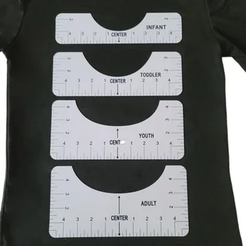 4buc T-shirt Aliniere Riglă pentru Ghidare T-shirt Design de Moda de Proiectare Centru de Conducători Cu Dimensiunea Diagramă pentru Adulți Tineret Infant Toddler