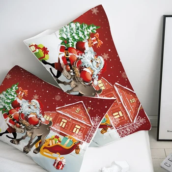 3D HD Personalizate de Pernă față de Pernă 50x70 50x75 50x80 70x70 Perna Decorativa Acoperi Cadou de Crăciun Drăguț Moș Crăciun lenjerie de Pat
