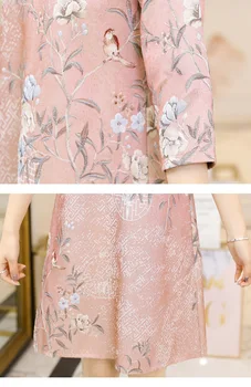 WLG Chineză rochii stil familie de potrivire haine mama și fiica dress roz floral albastru fsahion cheongsam
