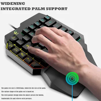 Pentru PUBG Pc gamer Combo Set USB Cablu cu O singură mână Tastatură de Gaming Mouse Combo Design Ergonomic 39 Key Keyboard 1200/1600/3200 DPI