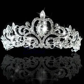 Mireasa Prințesă Austriacă Uimitoare Cristal De Păr Nunta Tiara Coroana Voal Pe Bentita