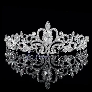 Mireasa Prințesă Austriacă Uimitoare Cristal De Păr Nunta Tiara Coroana Voal Pe Bentita