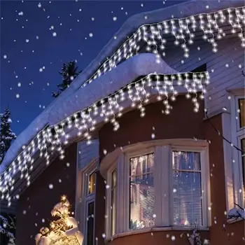 Crăciun 4M 96 LED-uri 8 Modul Interior Exterior Lumini Șir 220V Cortina Sloi de gheață Picătură a CONDUS Partidul Grădină Etapă Decorative Lumina Lanternei