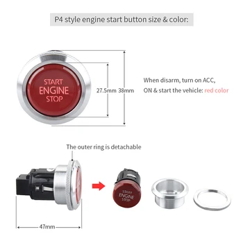 EASYGUARD Înlocuire împinge motor start-stop buton pentru ec002 es002 ec008 seria P4 stil
