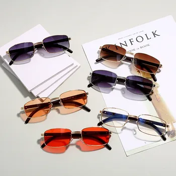 Piața Steampunk ochelari de Soare Femei Nou de Lux de Brand Designer de Mici Ochelari de vedere Barbati Vintage Dreptunghi ochelari de Soare UV400 Ochelari