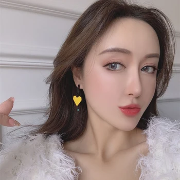 Nou Stil de Moda Vintage de Culoare Roșie Inima Geometrice Cercel pentru Femei 2020 Fata Neregulate Bijuterii Coreea de Sud Stud Cercei