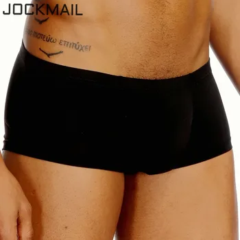 Jockmail sexy bărbați chiloți Boxer shorts matase de Gheață u convex design Gay lenjerie intima penis bărbați chiloți cueca boxer homme alunecare