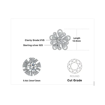 JewelryPalace Cubic Zirconiu CZ Milgrain Filigran floare Floare Stud Cercei Argint 925 Cercei Moda Bijuterii Cadou