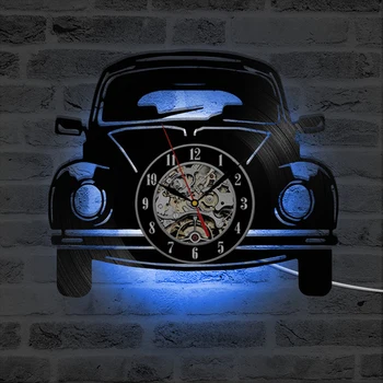 Masina Forma CONDUS Ceas de Perete cu Design Modern 3D Decorative Suspendate Ceasuri cu 7 Culori LED-uri de Iluminat de Perete Ceas de Decor Acasă Tăcut