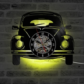 Masina Forma CONDUS Ceas de Perete cu Design Modern 3D Decorative Suspendate Ceasuri cu 7 Culori LED-uri de Iluminat de Perete Ceas de Decor Acasă Tăcut