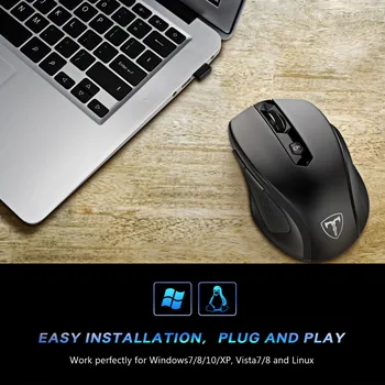 VicTsing Mouse Wireless Cu 6 Butoane Mouse-ul Laptop Energe de Economisire Ergonomic Mouse-ul 2400 DPI Reglabil Mouse de Gaming Cu Receptor Nano