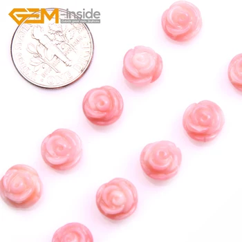 8mm 10mm, 14mm Jumătate Forate Coral Roz Trandafir Alb de Flori Bijuterie de piatra Margele Pentru a Face Bijuterii Pentru Cercel & Inel Cadouri