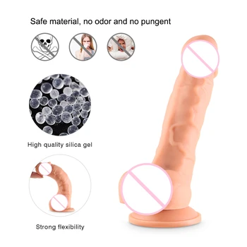 Carnea Penis Artificial Jucarii Sexuale Pentru Femei Realist Penis Cu Ventuza Silicon G Spot Vagin Stimulator Masturbării Feminine Fraier
