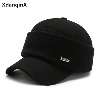 XdanqinX iarna barbati palarie cald gros șepci de baseball pentru bărbați căști pălării senior, tatăl lui pălărie Nouă casual marci sapca snapback cap