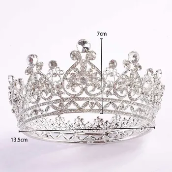 FORSEVEN Cerc Complet Strasuri Mireasa Diademe Regina Printesa Concurs Diadema, Coroana de Noiva Nunta de Păr Bijuterii Accesorii