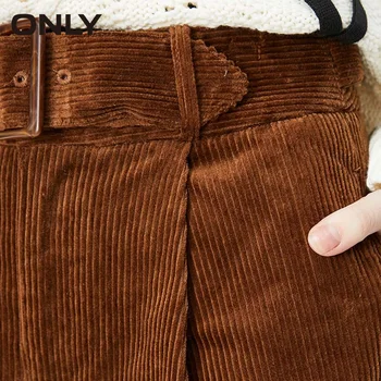 DOAR femei toamna liber retro pantaloni de catifea cord centura de proiectare nouă puncte pantaloni casual | 119350531