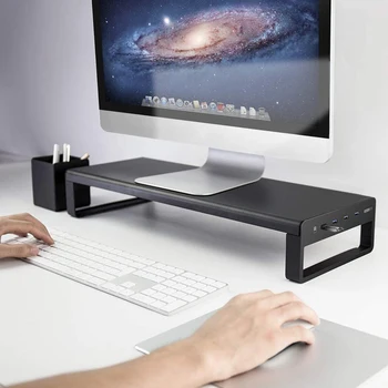 Încărcător Wireless Titularul de Bază din Aliaj de Aluminiu Computer Laptop Stand de Baza USB 3.0 4-Port Încărcător Stand Monitor Stand Organizator