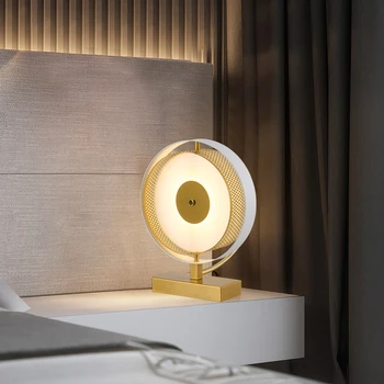 Postmodern Creative LED Masă Lampă de Noptieră Dormitor Birou Simplu Lumini Negru Sau Alb Living Designer de Corpuri de Iluminat de Arta