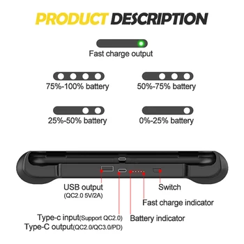Încărcător de baterie Caz Pentru Nintendo Comutator Lite Power Bank 10000mah Portabil Încărcător Rapid Pentru Nintend Comutator lite Baterie Externă