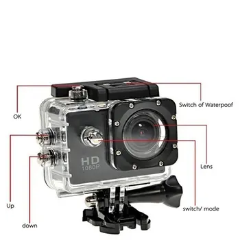 2.0 INCH Ecran Dual Sport DV de Acțiune aparat de Fotografiat aparat de Fotografiat Impermeabil