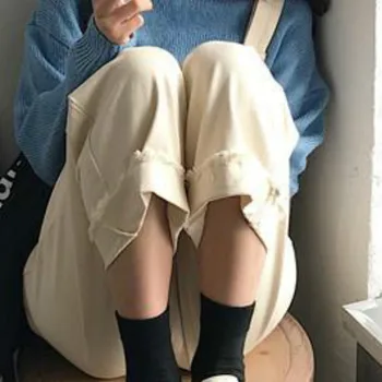 Salopete Femei Vrac Solid Simplu Glezna-lungime Streetwear coreeană Stil Chic Femei Trendy Casual Ulzzang Primavara Toamna Generală