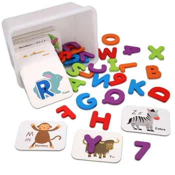Copil de Educație Timpurie de Puzzle Jigsaw Puzzle Cognitivă a Copiilor Didactice Copiii să Recunoască Digital Scrisori de Potrivire Puzzle