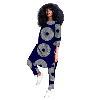 2020 Din Africa De Moda Femei Pe Jumătate Maneca Tricou Pant Meci Dashiki Partid Imprimare Ankara Costume Personalizate Africa De Îmbrăcăminte