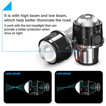 Metal 2.5 Inch Bi-Xenon HID Auto-Styling Ceata Proiector de Lumina Lentile Hi/Lo Universal pentru Lampa de Ceață Mașină de Reabilitare H11 HID Becuri cu Led-uri