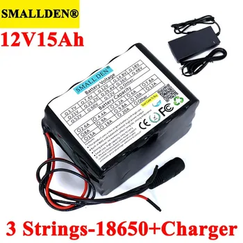 SMALLDEN 12V 15ah 18650 baterie Reîncărcabilă litiu 11.1 V 15000mAh cu bms Pentru hernie lampă,amplificatoare,monitorizare+12.6 V Încărcător