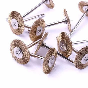 10buc 22mm Brass Wire Wheel Brush Set se Potrivesc pentru Dremel Instrument Rotativ Accesorii 3mm Coadă