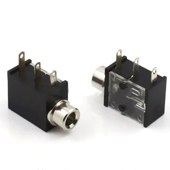 5pcs Jack de 3,5 mm Conector pentru Căști Audio Socket Capac Transparent Cap de Metal PJ-323 M cu Trei pini placa de Sunet Dedicata