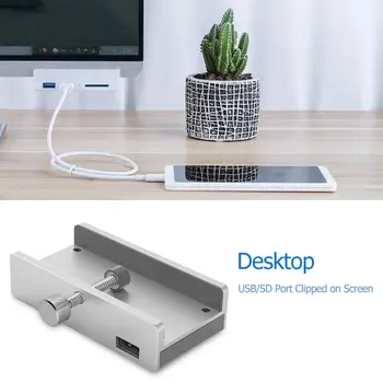 ORICO MH2AC-U3 Clip-Tip de Mare Viteză USB 3.0 HUB 3 Porturi Aliaj de Aluminiu Splitter Docking Station w/Card Reader pentru Desktop Laptop
