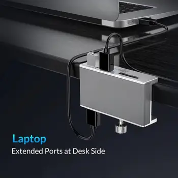ORICO MH2AC-U3 Clip-Tip de Mare Viteză USB 3.0 HUB 3 Porturi Aliaj de Aluminiu Splitter Docking Station w/Card Reader pentru Desktop Laptop