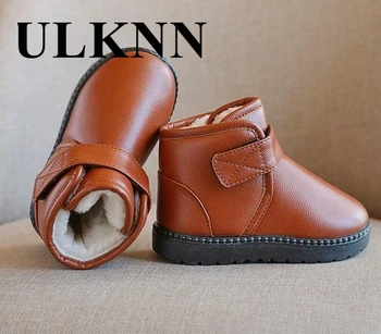 ULKNN 2020 Iarna Baieti Cizme de Zapada Impermeabile Fete Glezna de pantofi Catifea Pluș Non-Alunecare de Cizme pentru Copii din Bumbac Căptușit Pantofi