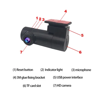 Mini Ascunsa 1080p Full HD Vehicul DVR Auto Dash Cam WiFi Camera de 170 Grade Telefon Mobil Wireless de Interconectare Auto Registrator