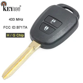 KEYECU 433MHz H / G Cip FCC ID: B71TA Înlocuire 2 Buton de Telecomanda breloc pentru Toyota RAV4 Yaris