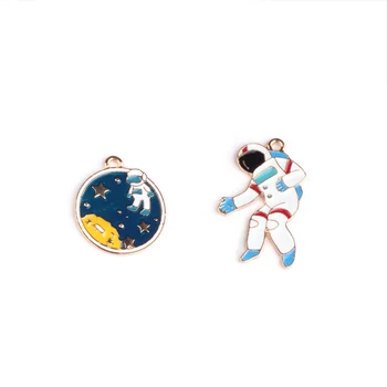 MRHUANG 10buc/lot Planetă, spațiu, astronaut Email Farmece Pandantiv Braclets găsi Bijuterii DIY Meșteșug mai mult de moda