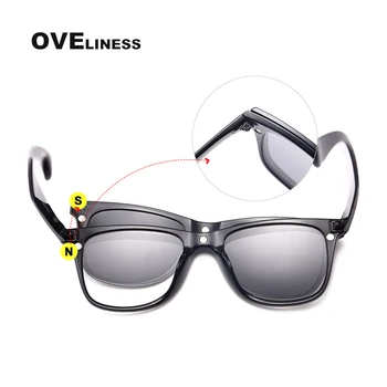 Optică retro ochelari de soare cadru bărbați femei magnet polarizati clip pe magnetică ochelari de soare ochelari de miopie baza de prescriptie medicala-rame de ochelari