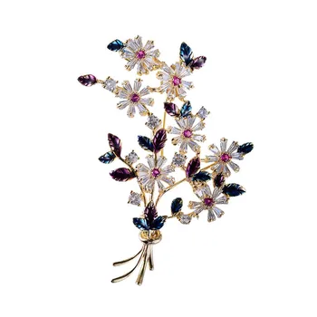 Vintage Stras Zircon Floare Broșe pentru Femei Costum de Pin de Lux Cristal Broșă Pini Accesorii Bijuterii Cadouri de Craciun