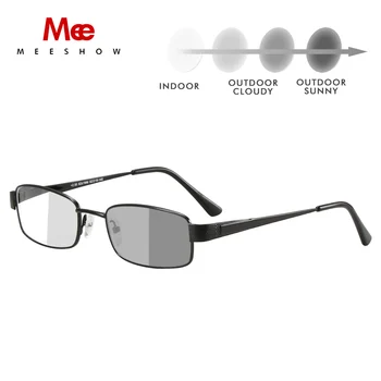 Meeshow Fotocromatică Ochelari anti UV400 Bărbați din Oțel Inoxidabil Ochelari cu dioptrii ochelari de citit +1.5 +2.5 WT0340