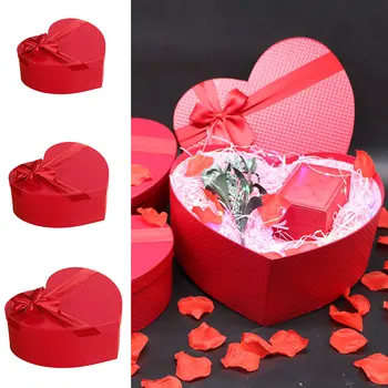 Ziua îndrăgostiților în Formă de Inimă de Hârtie Cutie de Cadou Cu Panglica Bowknot Cutii de Ambalaj Pentru Bomboane, Flori, bomboane de Ciocolată, Cadouri de