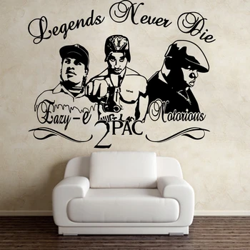 2Pac Tupac Eazy-E Notorious B. I. G Rapperi Hip Hop Legende DIY Arta de Perete Autocolant Decal Stea de Muzică de Vinil Decor Acasă 881
