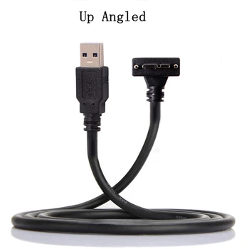 USB 3.0 a-b 90 de Grade la Dreapta și la Stânga și în Sus și în Jos în Unghi Micro-B USB 3.0 Cu Șuruburi de Blocare Montare cablu de Date 1.2 m 3m 5m